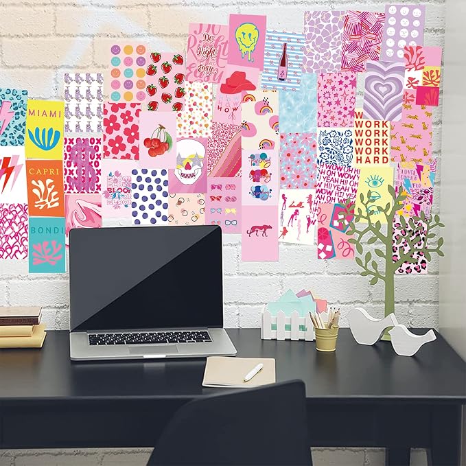 KBKBART 70pcs Preppy Room Decor, Aesthetic Pictures, Cute Trendy Pink Photo - Image 7