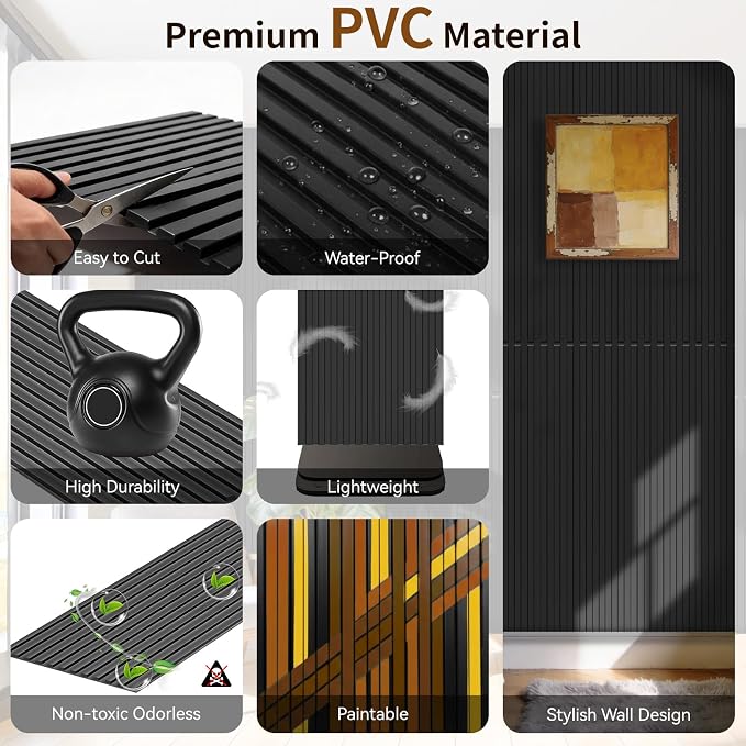 RITOLLO 8-Pack PVC Slat Wall Panels - Image 5