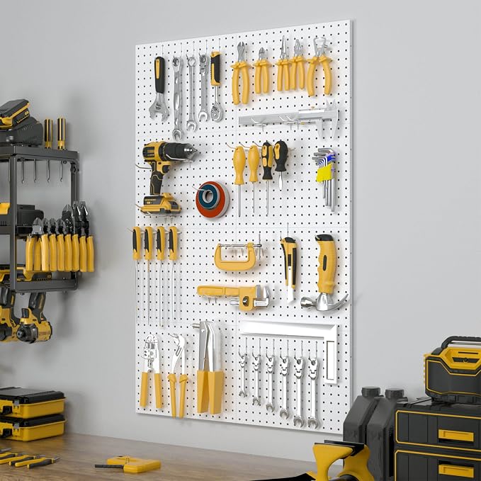 Spampur Peg Board, 8 Pack Metal Pegboard Panels - Image 2