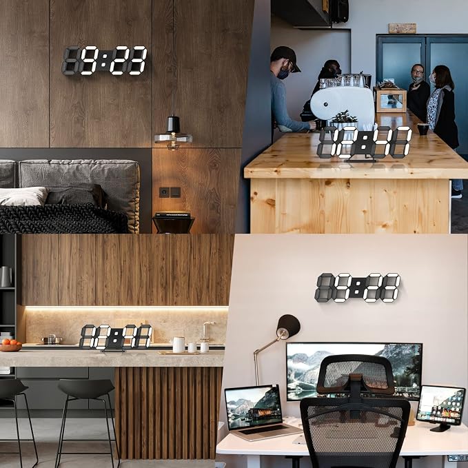 3D LED Clock Desk Alarm Clock Wall Clock - Image 5