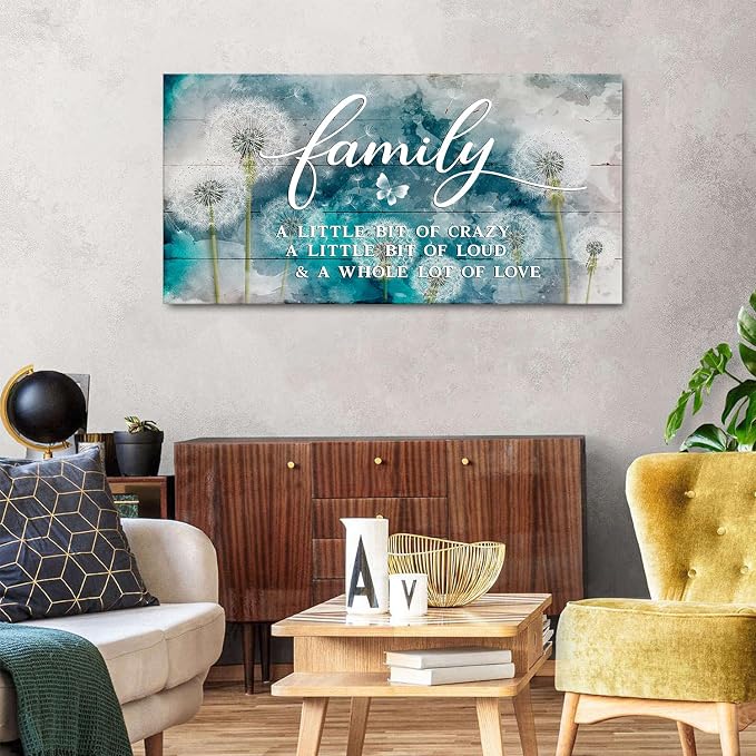 AIYISU Family Wall Art Farmhouse Wall Decor Inspirational Family Saying Canvas - Image 4