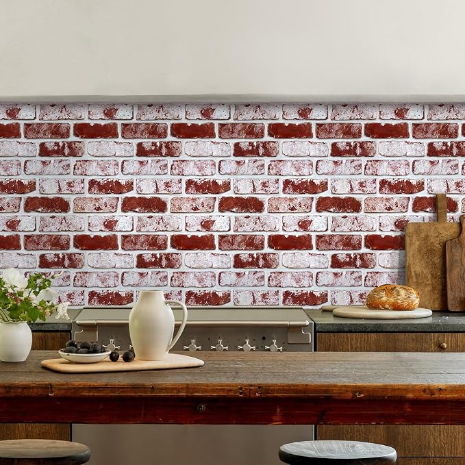 3D Peel and Stick Faux Brick Wall Panels 11.8" x 11.8" 10-Pack, Small - Image 5