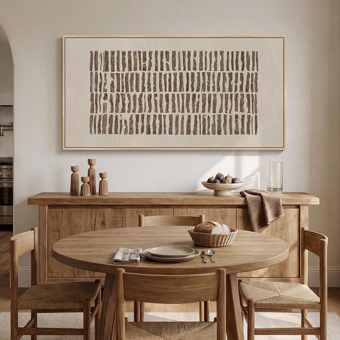 Large Framed Neutral Abstract Canvas Wall Art - Image 3