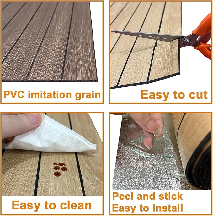 Yutianli PVC Slat Wall Panel Peel and Stick 236"x 15.7" Faux Wood Slat Panel - Image 6