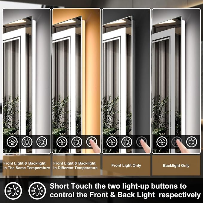 Ratsamee 84x40 Inch LED Bathroom Mirror - Image 4