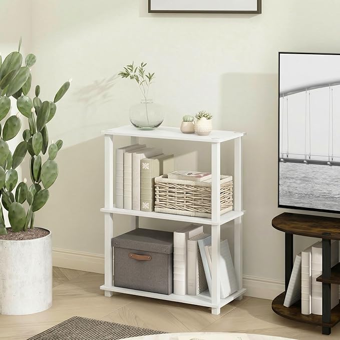 Furinno Turn-S-Tube Storage Shelves, 3-Tier Book Shelf, Corner Shelf, Toolless by Furinno-FitsYourSpaceFitsYourBudget