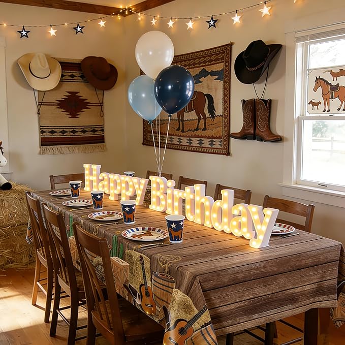 Kochorie 54 Inch X 100 Feet Western Party Tablecloth Roll, Disposable Western - Image 6