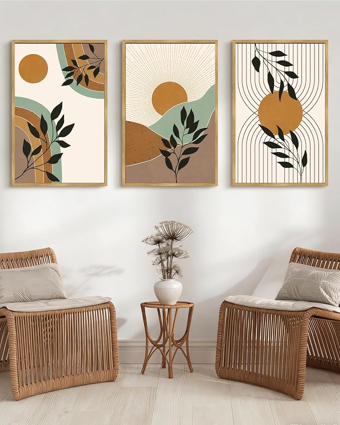 PHOPAGO Boho Wall Art Sage Plant Botanical Framed Wall Printing Large 24x36in - Image 4