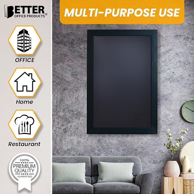 Magnetic Wall Chalkboard, Extra Large Size 20" x 30", Wood Frame, Chalkboard - Image 4