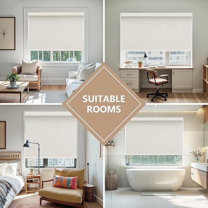 AOSKY Linen Roller Blinds Shades - Image 5