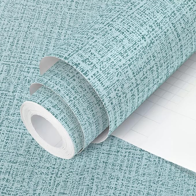 Teal Wallpaper Grasscloth Peel and Stick Wallpaper 17.7inch x 118.1inch Teal by lenify