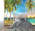 XMPMBM-Beach Palms Landscaping Fabric Wallpaper Tree Leaf Living Room Bedroom by XMPMBM-Wallpaperthatwontpeeloff