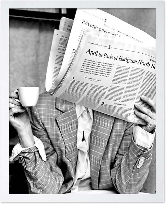Poster Master Woman Reading Newspaper by PosterMaster