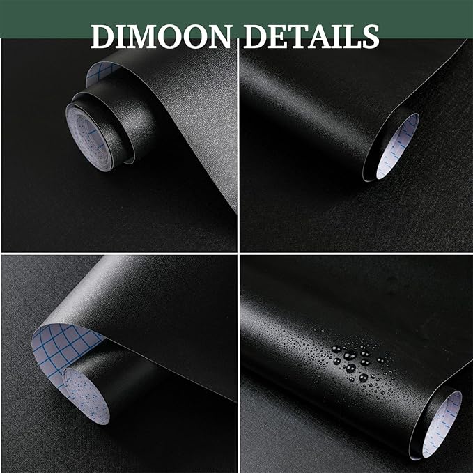 Dimoon 17.7''x393'' Peel and Stick Wallpaper Black Contact Paper - Image 2