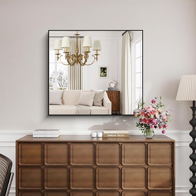KOCUUY Bathroom Mirror 36"x40", Shatterpoof Large Vanity Mirror, Metal Framed - Image 6