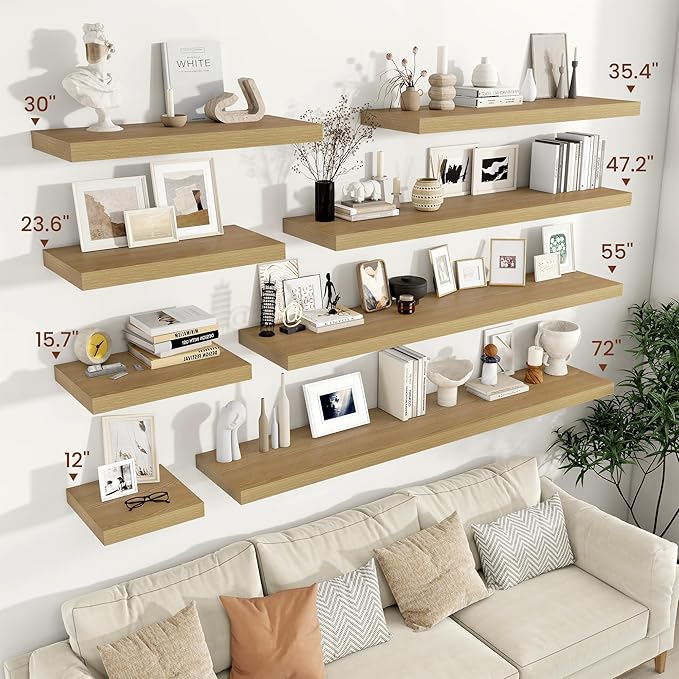 Vivelove 12 Inch Deep Floating Shelves 12 inch Long, 2 Inch Thick Wall Shelves - Image 6