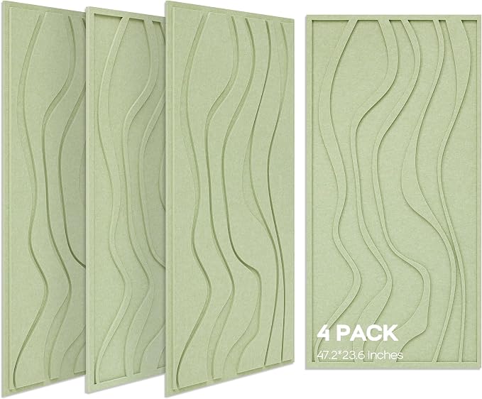 BUBOS 4 Pack Large Acoustic Panels, Total-Size 47.2 x 23.6 Inches Soundproof by BUBOS