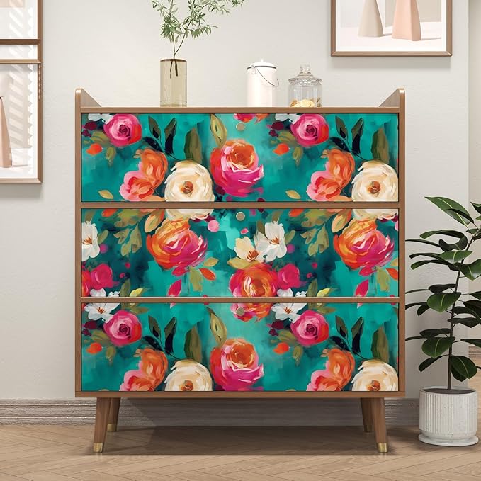 BOKEBEVE Extra Long Vibrant Wallpapers Watercolour Floral Peel and Stick - Image 5