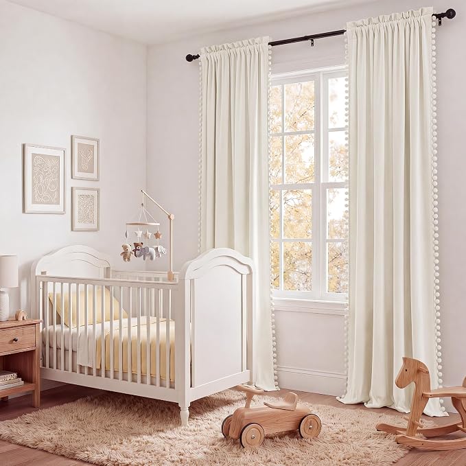 NICETOWN Ivory White Velvet Curtains 84" Long - Image 4