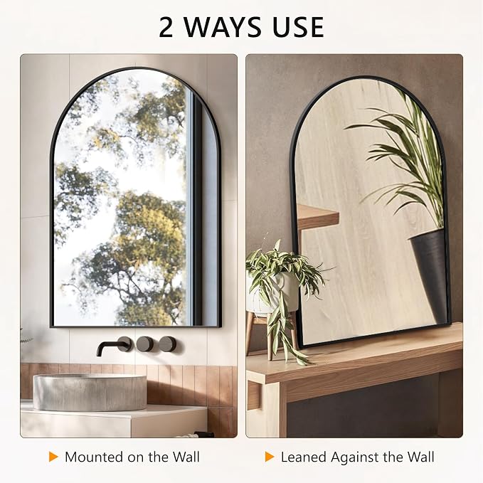 Arched Bathroom Mirror for Wall, HD Glass Over Sink for Bathroom - Image 5
