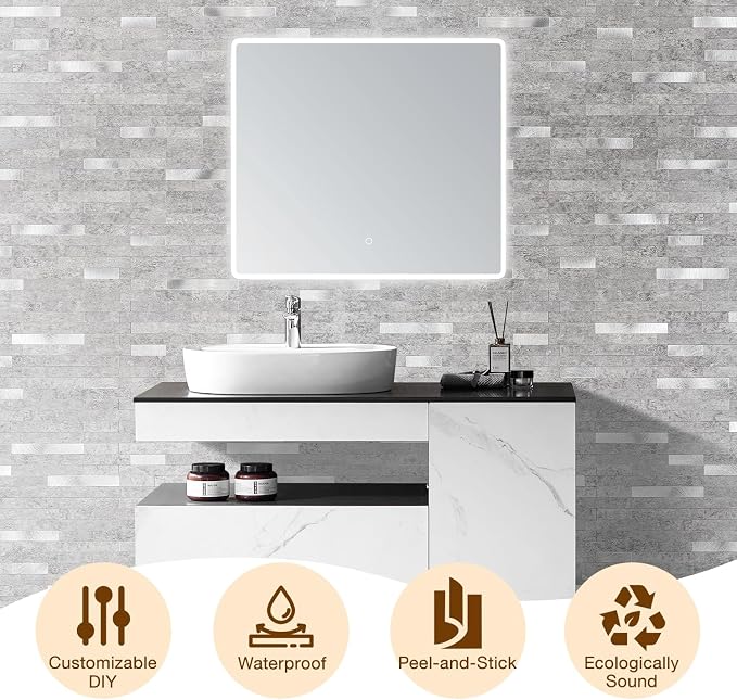Peel and Stick Backsplash Tile Waterproof Removable PVC Wall Sticker 3D Faux - Image 8