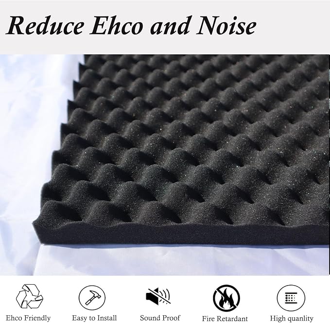 4 Pack Sound Proof Foam Panels for Walls, High Density Fire Resistant - Image 3