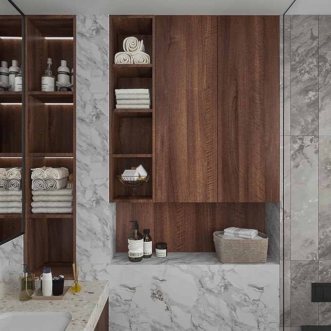 Walnut Wood Grain Contact Paper Peel and Stick Wood Wallpaper 24x78 inch Dark - Image 7