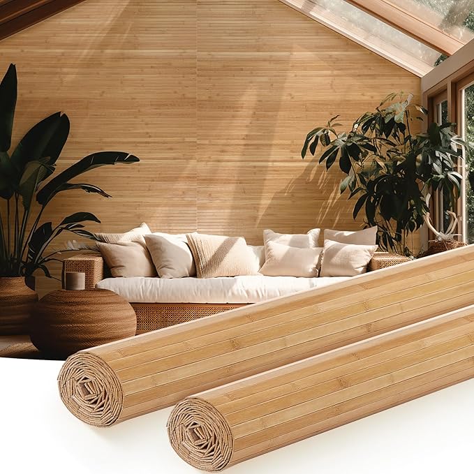 Juexica 2 Pcs Natural Bamboo Wall Panel by Juexica