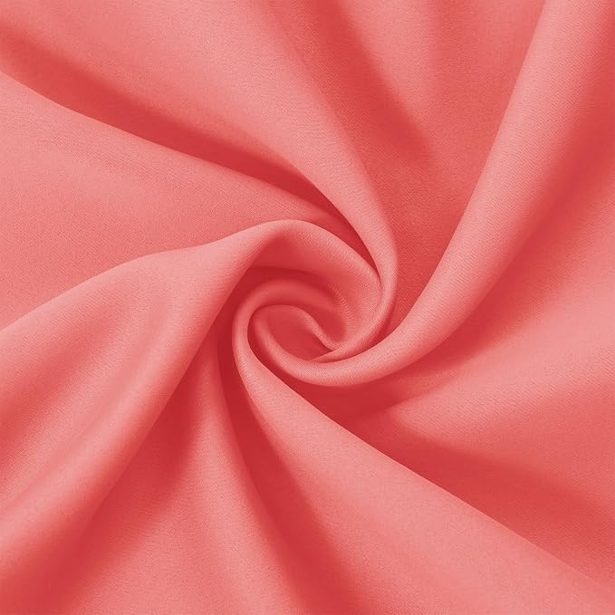 LEMOMO Coral Blackout Curtains 66 x 63 Inch Length/Set of 2 Curtain - Image 5