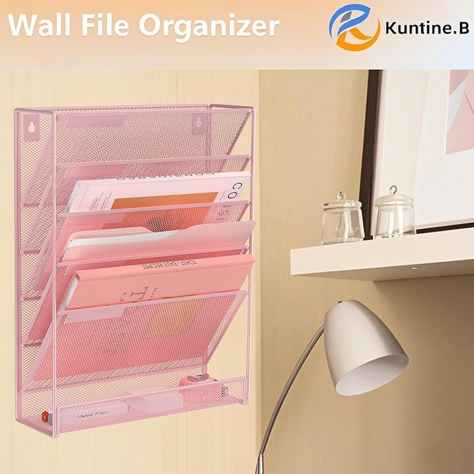 Kuntine.B 6-Tier Wall File Organizer Hanging File Organizer Cubicle Organizer - Image 6