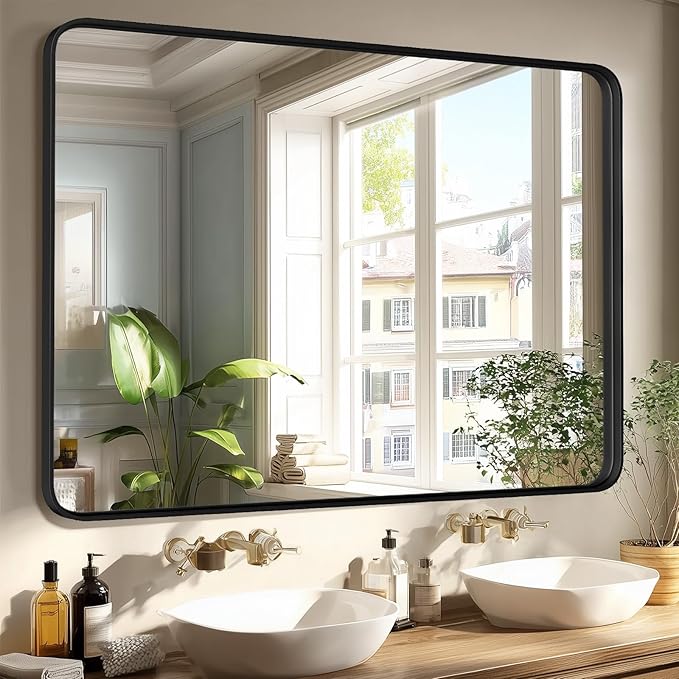 OLIXIS Bathroom Mirror for Over Sink, 30x40 Inch Wall Rectangle Mirror by OLIXIS