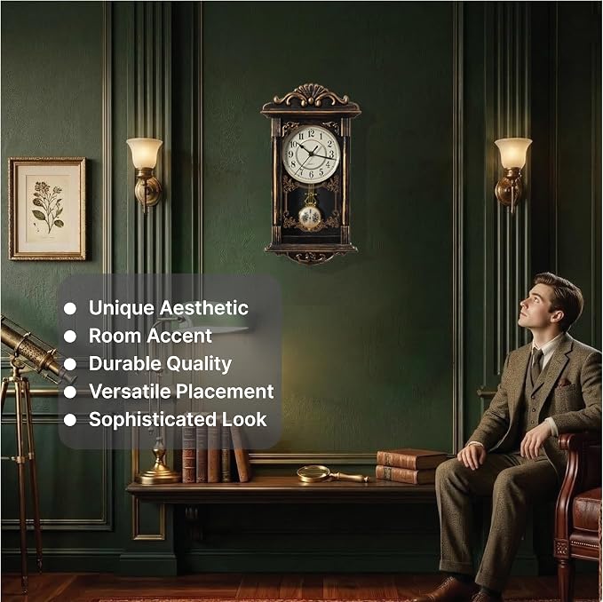Clockswise Vintage Grandfather-Style Wall Clock - Image 7