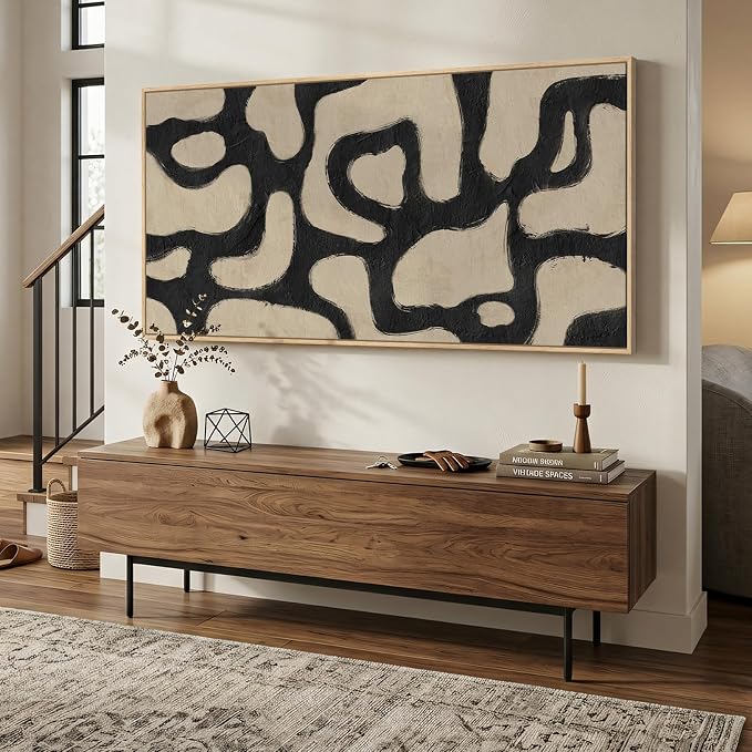 Oversized Framed Abstract Horizontal Wall Art - Image 2