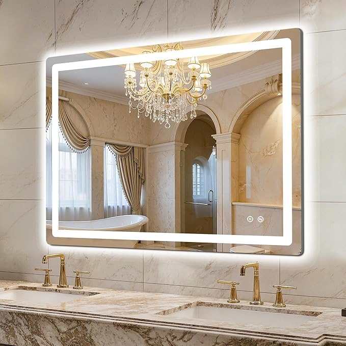 LED Bathroom Mirror, Smart Anti-Fog, Stepless Dimmable by LawadaMirror