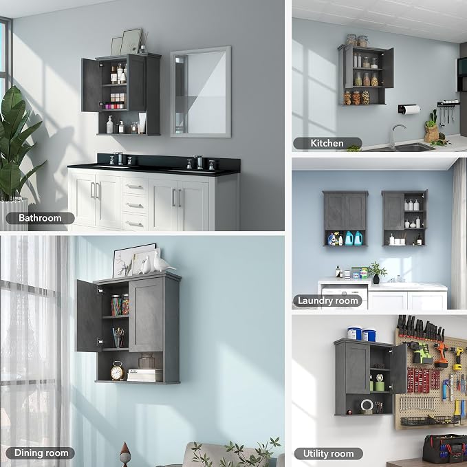 VANIRROR Bathroom Wall Cabinet Over Toilet Storage Cabinets 25x30 in Above - Image 7