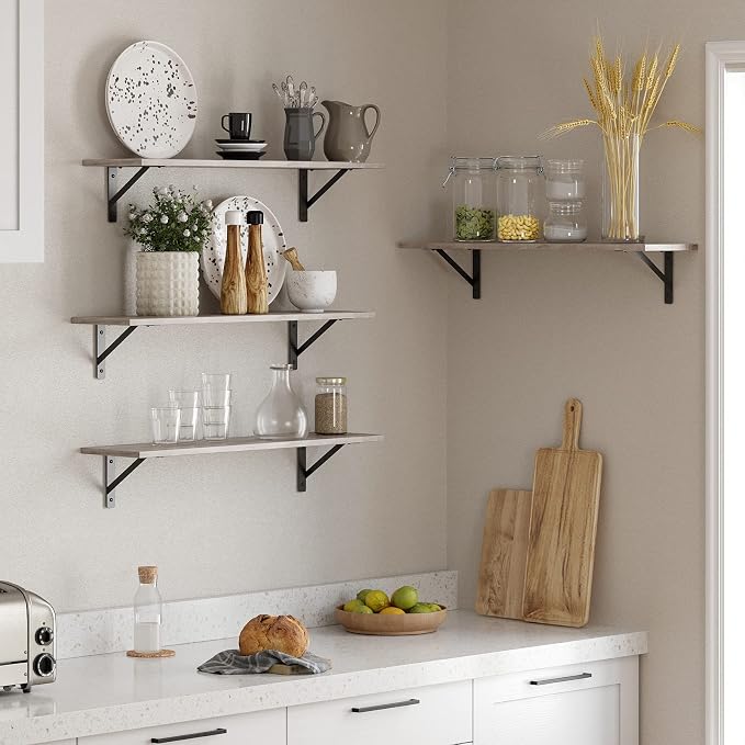 DINZI LVJ Wall Shelves, 23.6 x 7.9 x 6.1 Inch Floating Shelves - Image 2
