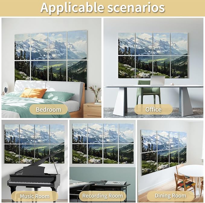 Art3d Soundproof Wall Panels 48"x32", Sound Absorbing Decorative Wall Panels - Image 2