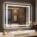 LOAAO 44"X36" LED Mirror for Bathroom, Lighted Bathroom Mirror by LOAAO