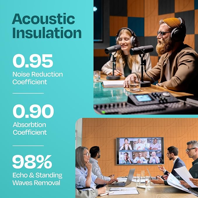 Acoustic Panels 12-Pack Soundproof Wall Panels 12"x12"x0.4" Decorative Sound - Image 3