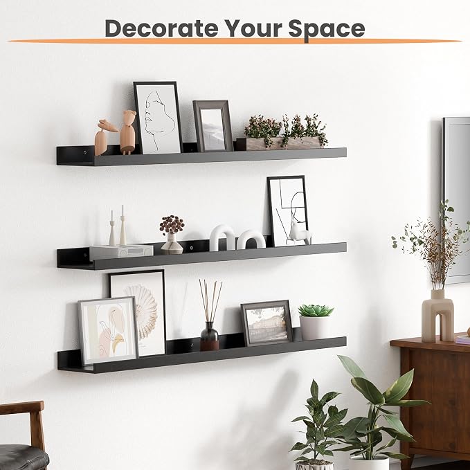 upsimples Floating Shelves for Wall, 35.5 Inch Shelves for Decor Storage Set of - Image 4