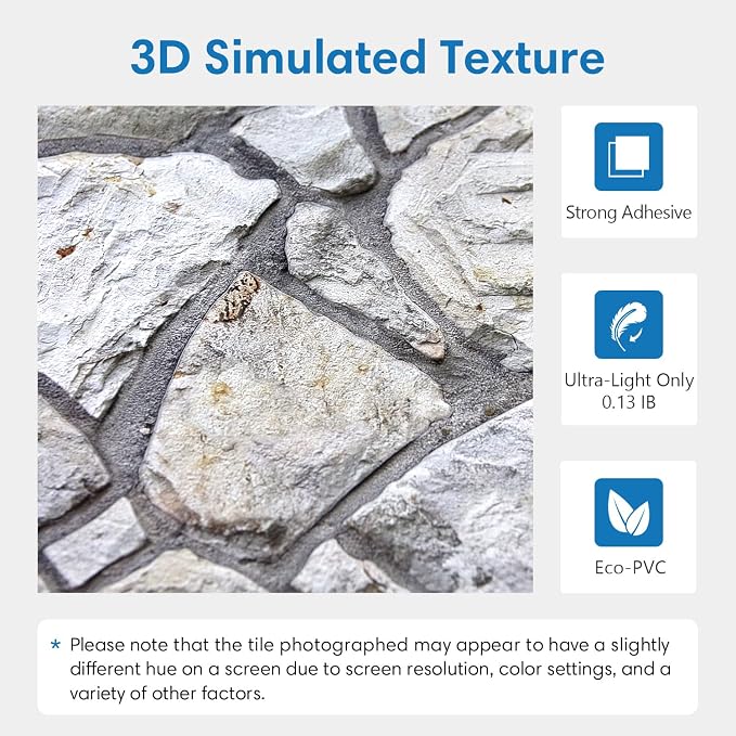 COMSTICKC 3D Faux Stone Wall Panel Peel and Stick Wall Covering, Not Real Stone - Image 3