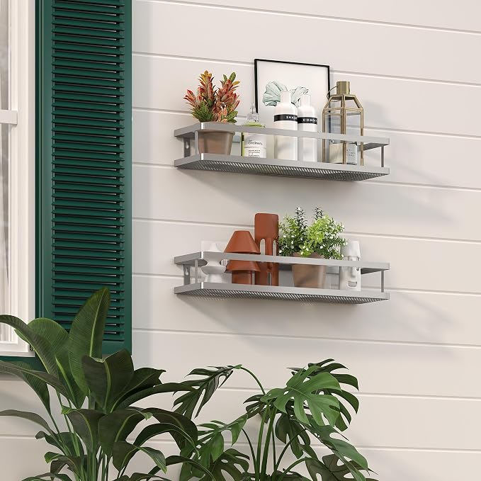 PUSDON 2-Pack 16.5" Extra Long Slim Shower Caddy, Adhesive Wall Mount Bathroom - Image 9