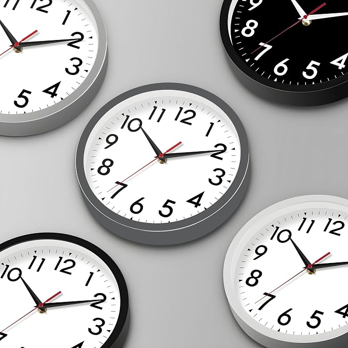 DAXSMY Wall Clock Small Analog 8 Inch Silent Non Ticking Battery Operated - Image 3