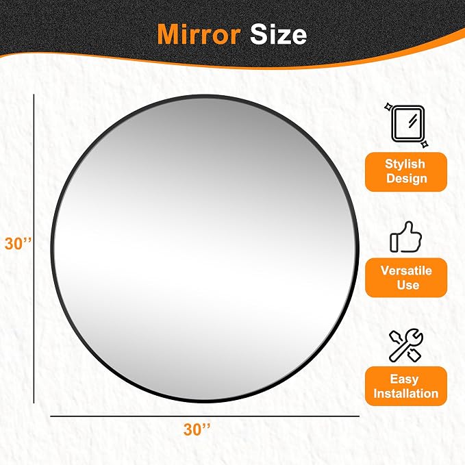 Black Bathroom Mirrors for Wall - Image 6