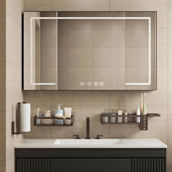 PUSDON 5-in-1 Wide Wall Mount Wrapped Mesh Kitchen Organizer & Shower Caddy Kit - Image 2