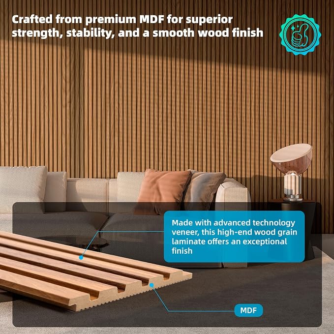 Art3d 6-Piece Wood Slat Panels for Stylish Interior Decor and Ceiling Decoration - Image 2