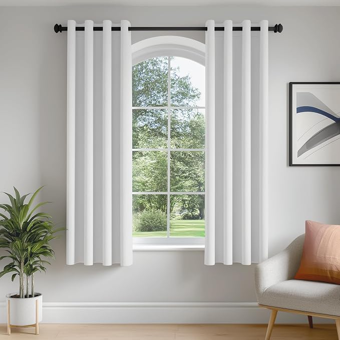 FMFUNCTEX 100% White Blackout Curtains by Fmfunctex
