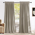 NICETOWN Camel Velvet Curtains 84 Inch Long 52 Wide, Room Darkening Drapes by NICETOWN