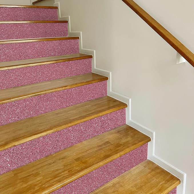 CRE8TIVE Glitter Wallpaper Border Peel and Stick Rose Gold Wallpaper Wall - Image 3