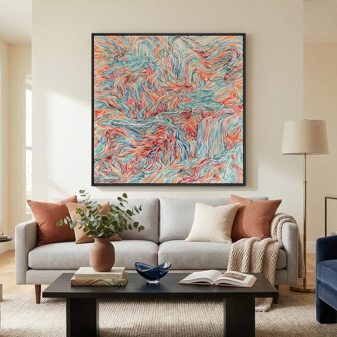 Extra Large Framed Colorful Abstract Wall Art - Image 5